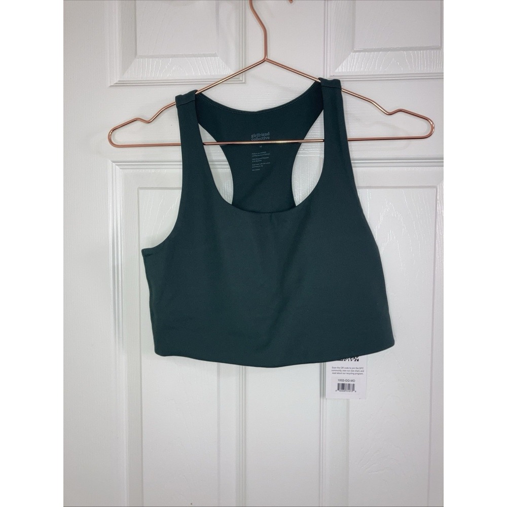 GIRLFRIEND COLLECTIVE Green PALOMA RACERBACK BRA‎ Large NWT